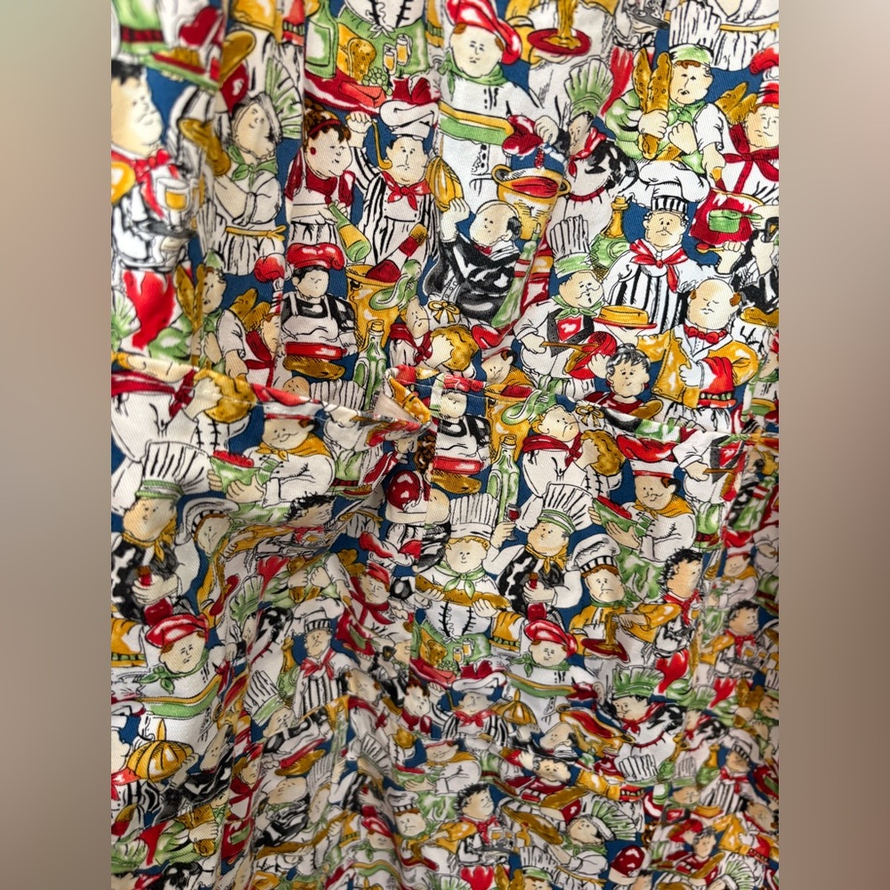 Colorful Cartoon chef all over Print Apron OSFM - Picture 3 of 6